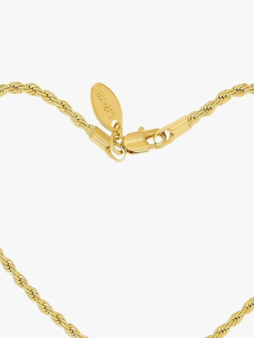 Lifetime Jewelry Layered 24k Gold Plate Rope Chain Necklace - 18” End-End Length